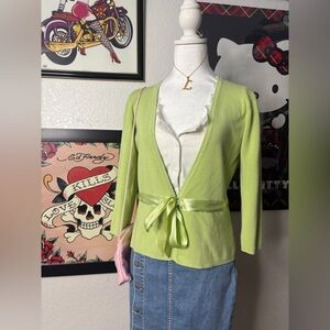 Light Green Beaded Cardigan